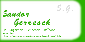 sandor gerresch business card